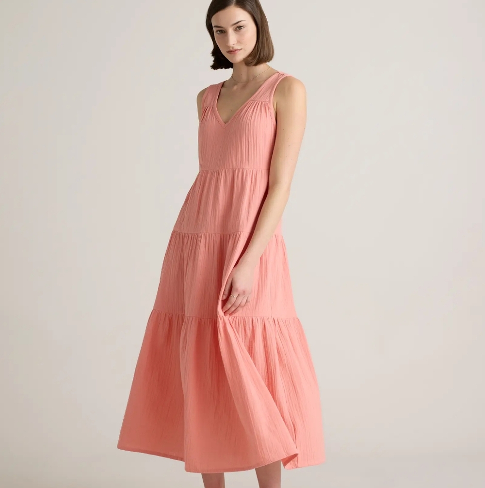 Quince Terracotta Sleeveless Maxi Dress